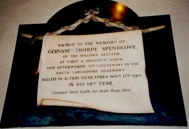 Gervase Spendlove memorial