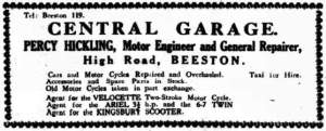Central Garage advert